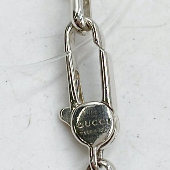 Gucci interlocking Silver 925 GG Charm Bracelet square link Chain - Picture 4 of 6